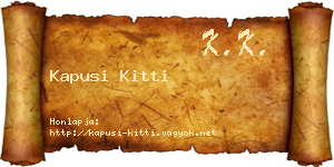Kapusi Kitti névjegykártya